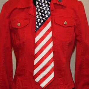 Best Plus TIE Red White and Blue Flag design HandMade 59"Long